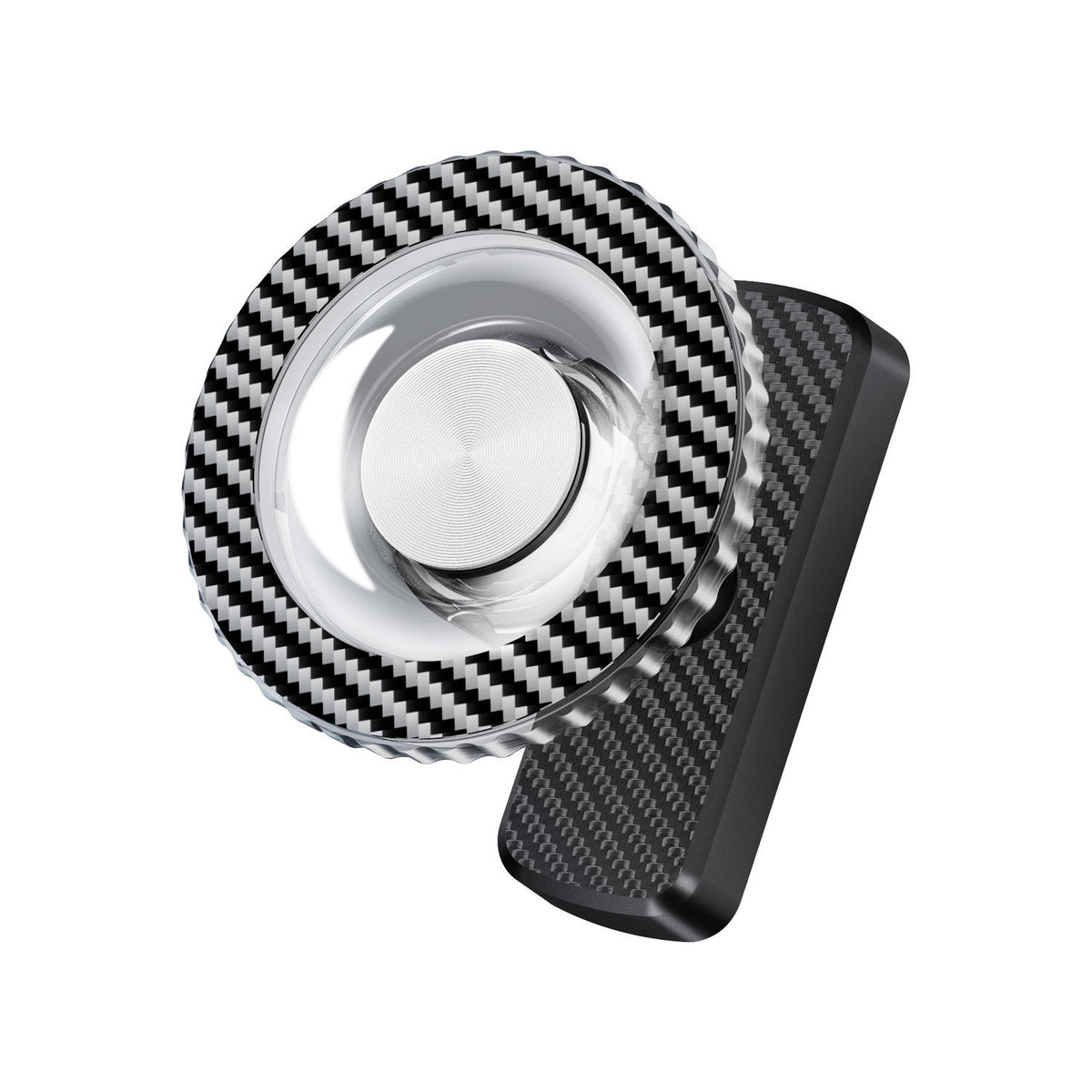 360° Magnetic Phone Holder with Carbon Fibre Finish | N52 Magnetic Mount for Gym & Office