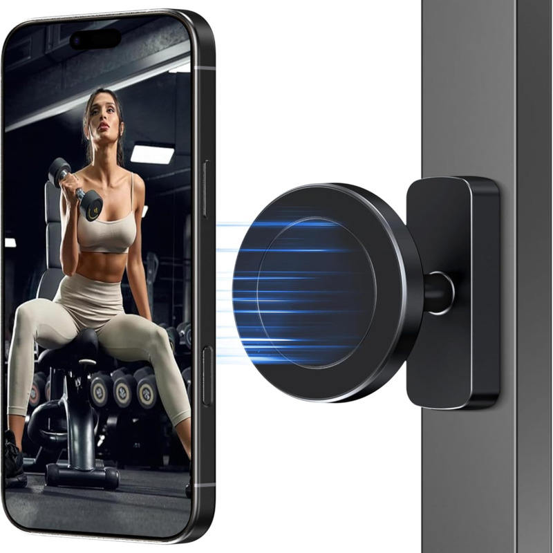Double-Sided 360° Magnetic Gym Phone Holder | MagSafe Mount for Racks & Machines - GymFit Tech - 