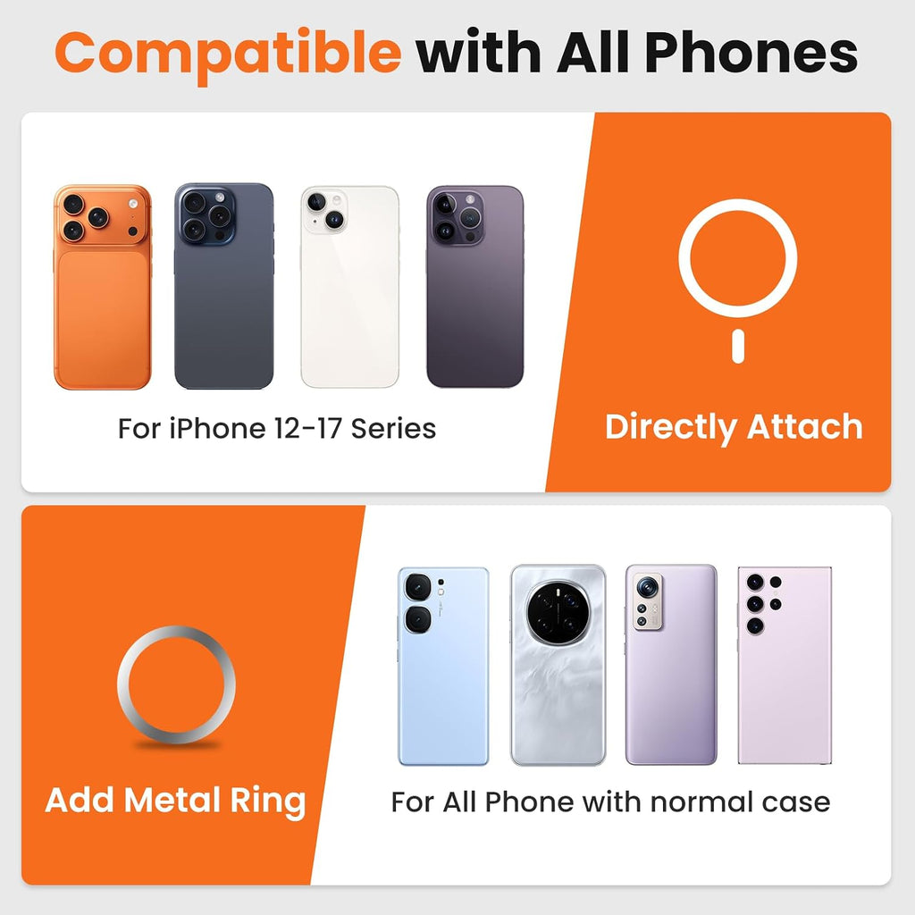 Double-Sided 360° Magnetic Gym Phone Holder | MagSafe Mount for Racks & Machines - GymFit Tech - 