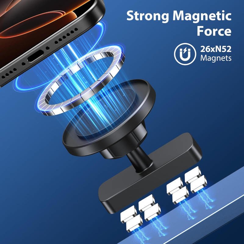 Double-Sided 360° Magnetic Gym Phone Holder | MagSafe Mount for Racks & Machines - GymFit Tech - 