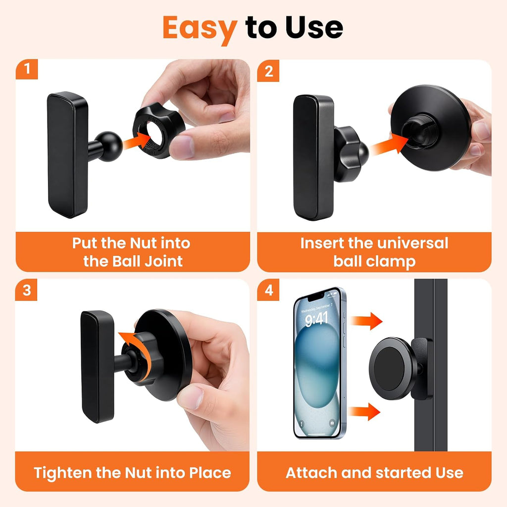 Double-Sided 360° Magnetic Gym Phone Holder | MagSafe Mount for Racks & Machines - GymFit Tech - 