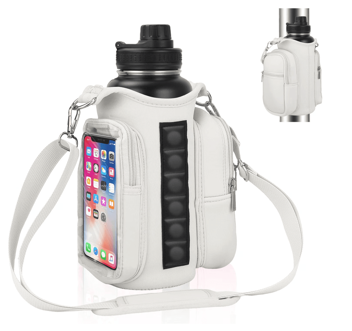 HydroLock - Magnetic Gym Bottle Bag with Phone Pocket & Shoulder Strap - GymFit Tech - 