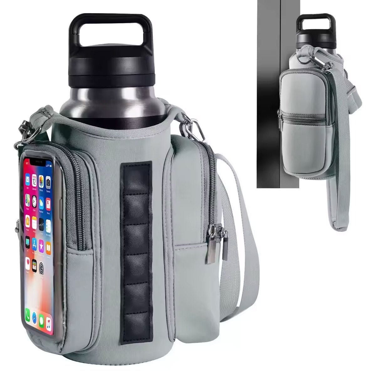HydroLock - Magnetic Gym Bottle Bag with Phone Pocket & Shoulder Strap - GymFit Tech - 