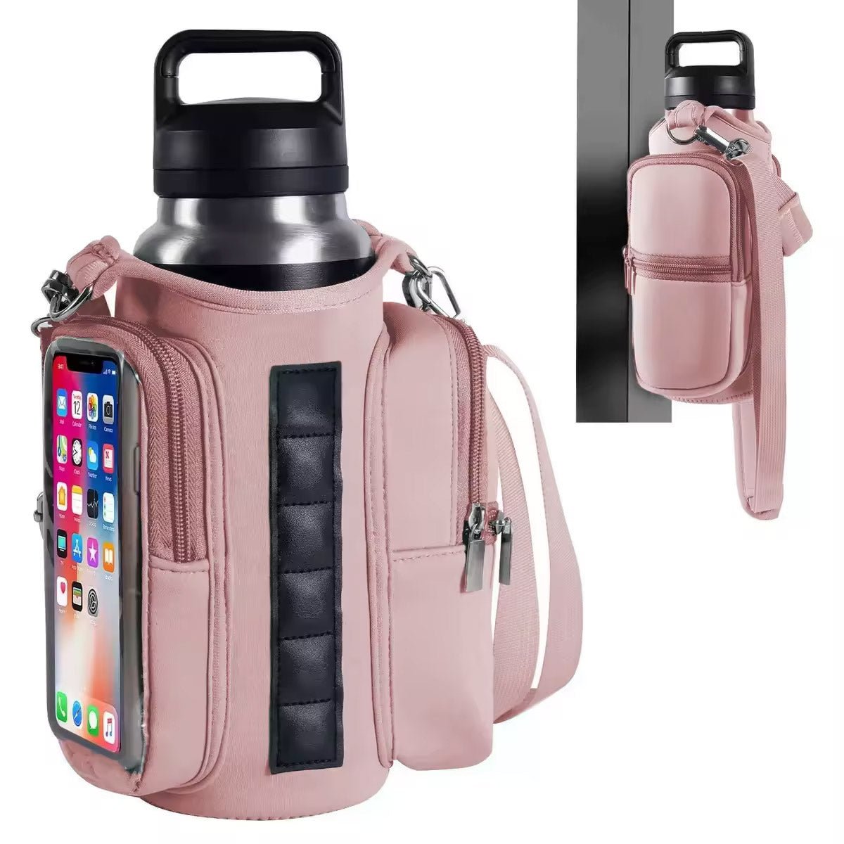 HydroLock - Magnetic Gym Bottle Bag with Phone Pocket & Shoulder Strap - GymFit Tech - 