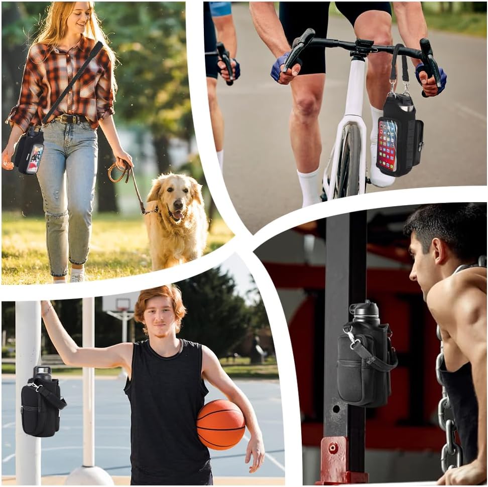 HydroLock - Magnetic Gym Bottle Bag with Phone Pocket & Shoulder Strap - GymFit Tech - 