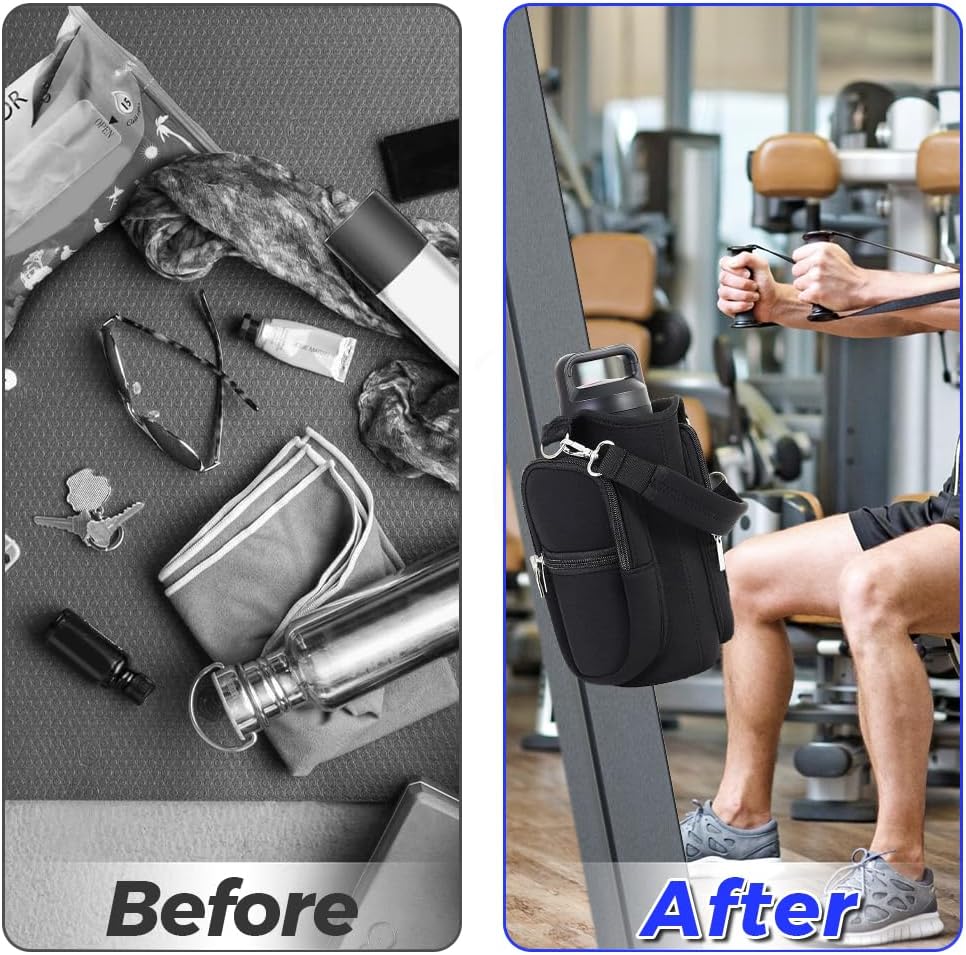 HydroLock - Magnetic Gym Bottle Bag with Phone Pocket & Shoulder Strap - GymFit Tech - 