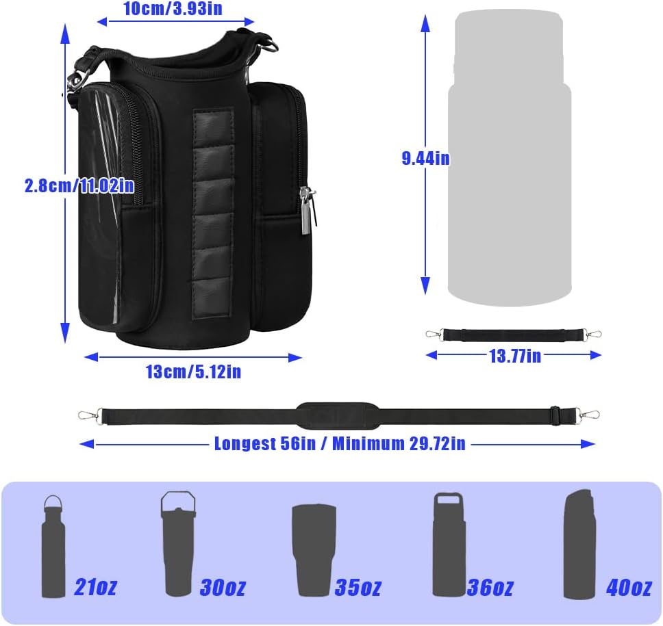 HydroLock - Magnetic Gym Bottle Bag with Phone Pocket & Shoulder Strap - GymFit Tech - 