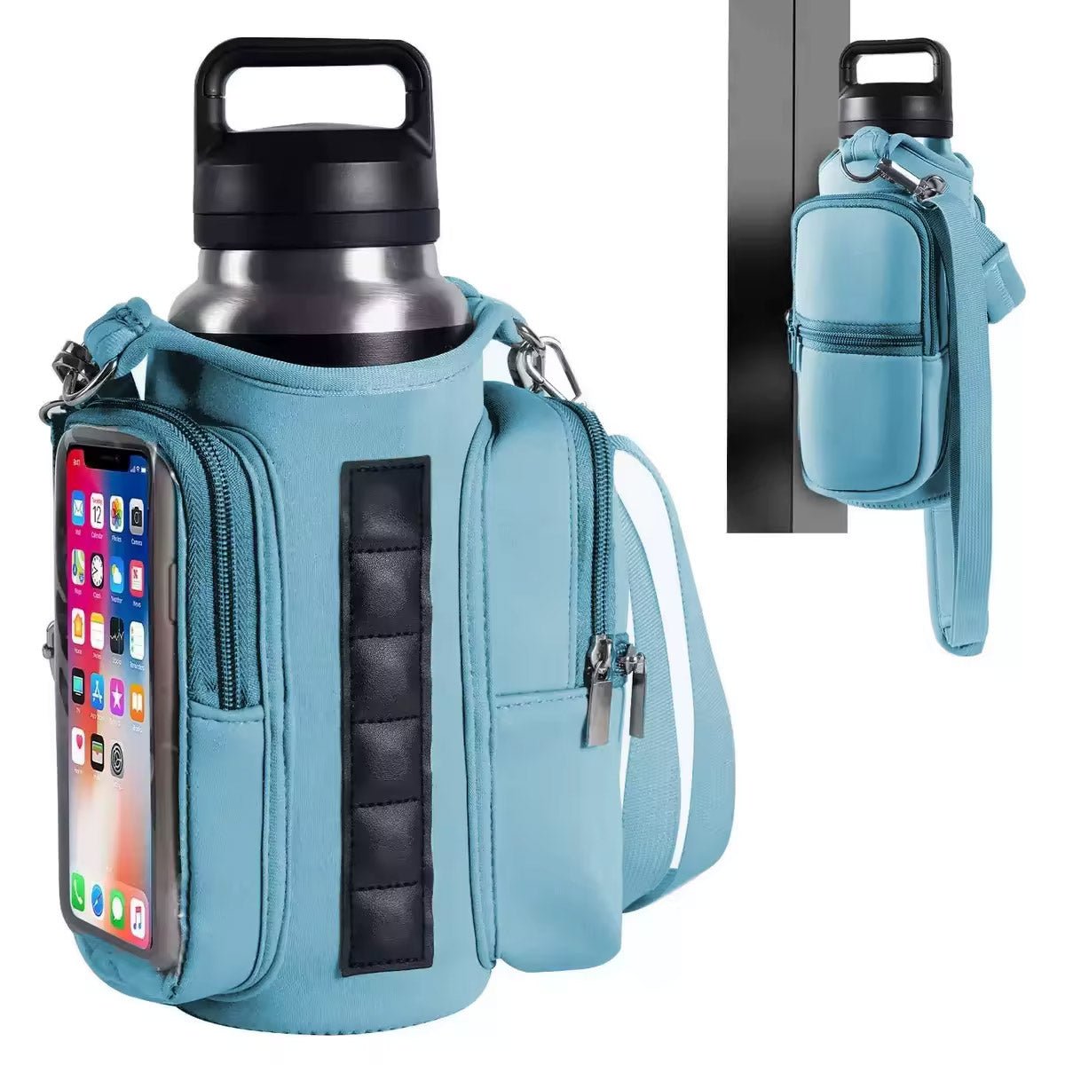 HydroLock - Magnetic Gym Bottle Bag with Phone Pocket & Shoulder Strap - GymFit Tech - 