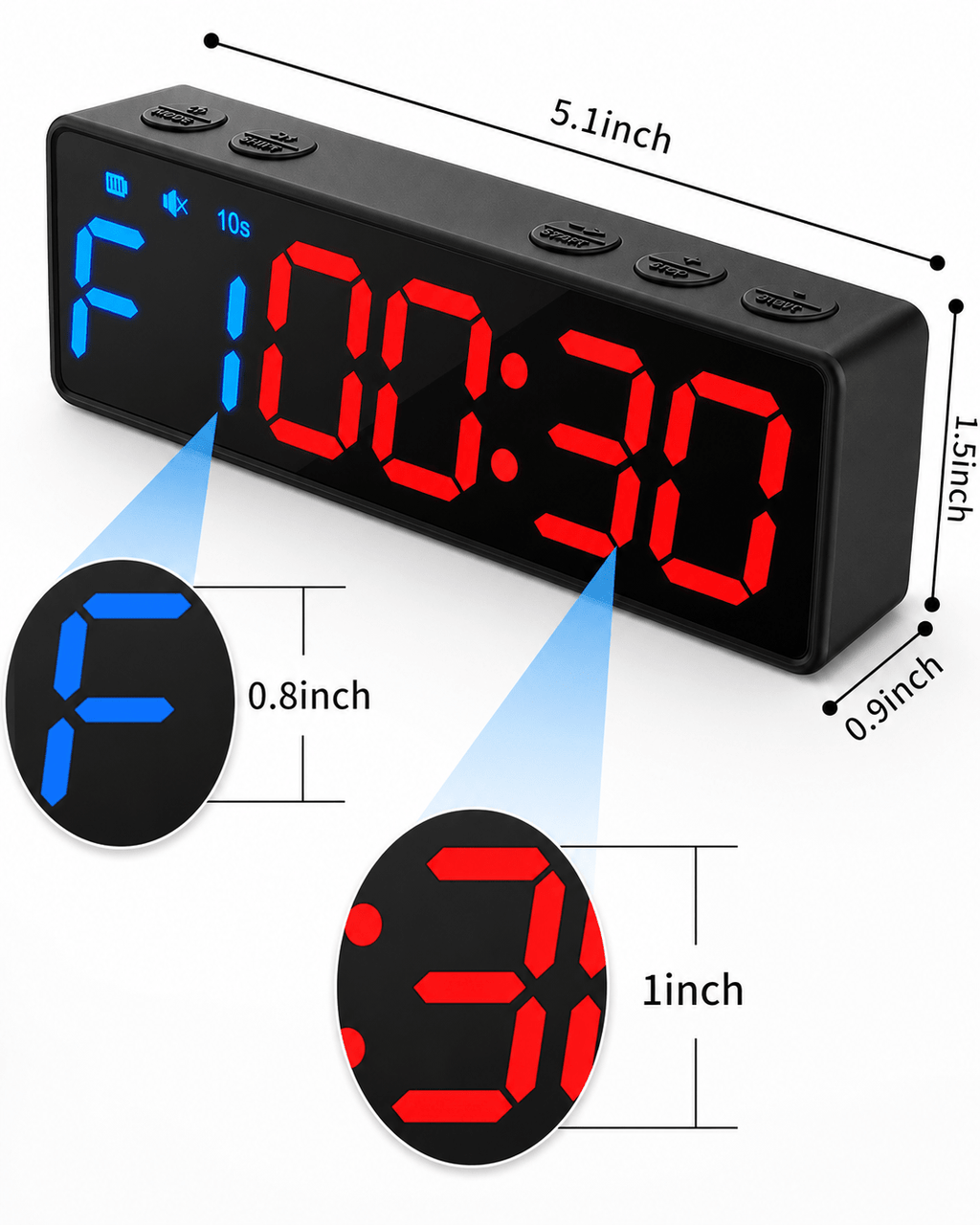 Portable Magnetic Gym Timer Clock for HIIT, CrossFit & Home Gym - GymFit Tech - 